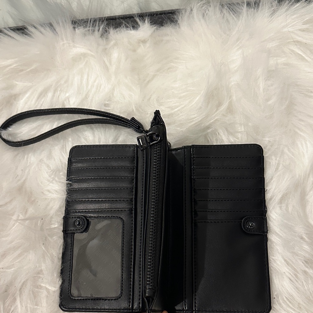 Steve Madden Black Embossed Wristlet - Picture 3 of 4